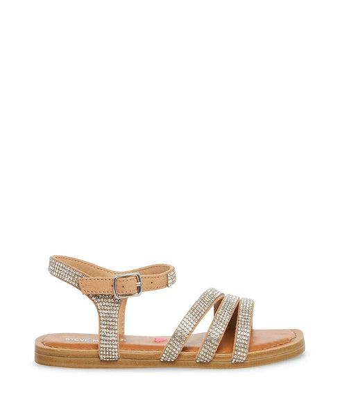 Steve Madden Girls Shoes Georjia Flat Sandal Rhinestone Size 3